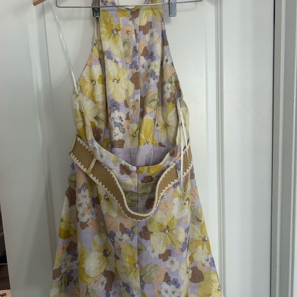 Zimmermann Pop Floral backless halter linen romper with Belt NWT - Picture 5 of 13